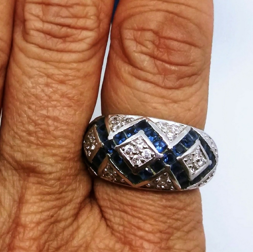 QVC Sapphire and sterling ring